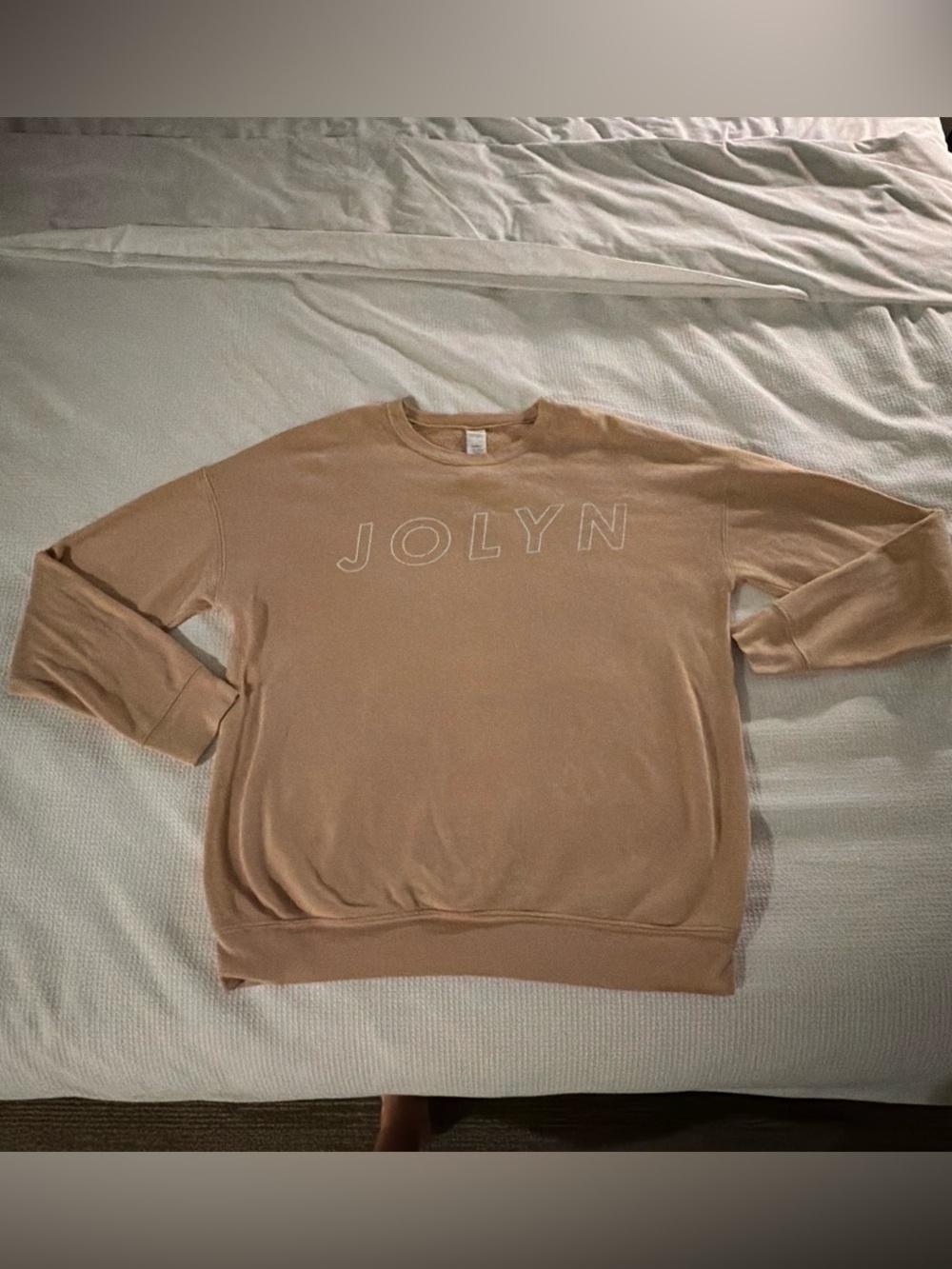 Jolyn Clothing Women's Crewneck Sweatshirt in Beige